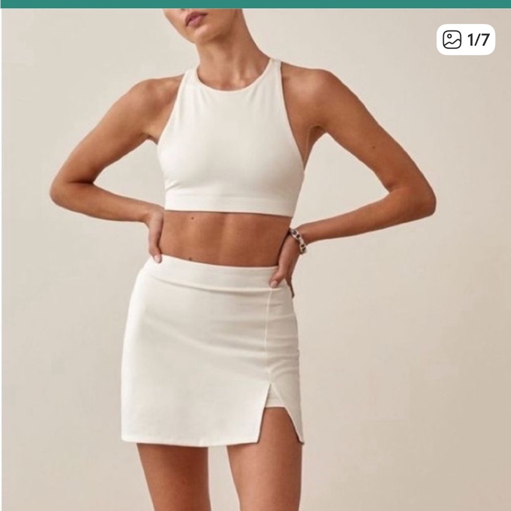 Reformation ecomove white skort size small